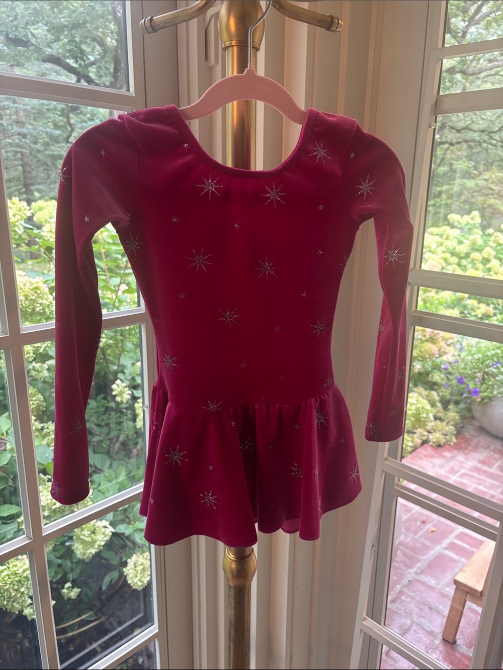 Girls Sparkle Star Velvet Dance Dress - Pink
